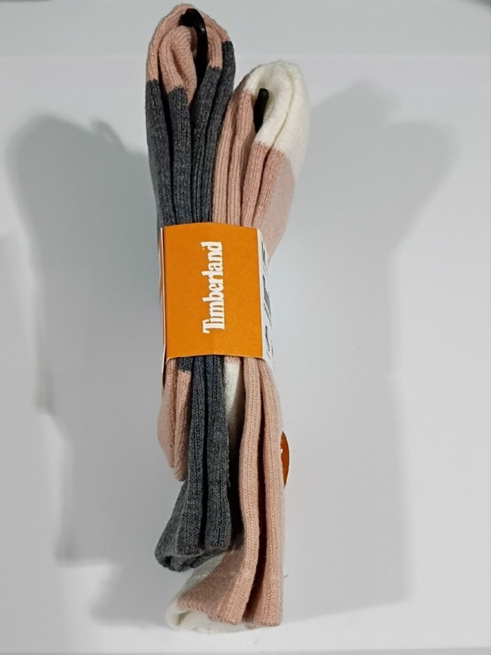 Timberland Crew Socks in White, Gray and Dusty Rose - 2 Pack - SIZE Medium NWT - Picture 5 of 5